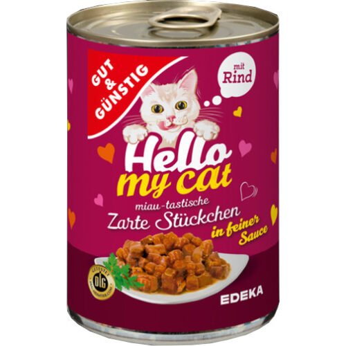 G&G Hello My Cat Huhn konservi kaķiem ar liellopa gaļu 415g
