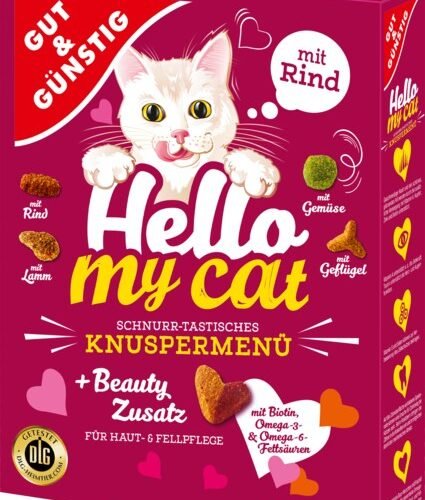 G&G Hello My Cat Rind sausā barība kaķiem ar liellopu 1kg
