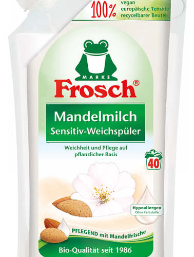 Frosch Mandelmilch Sensitive veļas mīkstinātājs ar mandeļu piena aromātu x40 1L