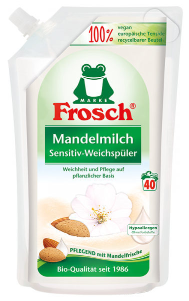 Frosch Mandelmilch Sensitive veļas mīkstinātājs ar mandeļu piena aromātu x40 1L