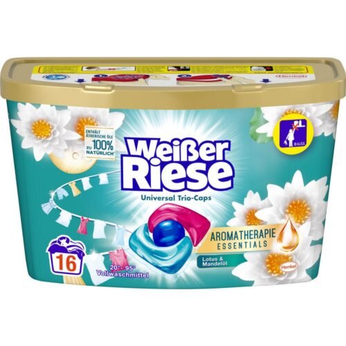 Weißer Riese Trio-Caps Universal Lotus veļas mazgāšanas kapsulas 16x 320g
