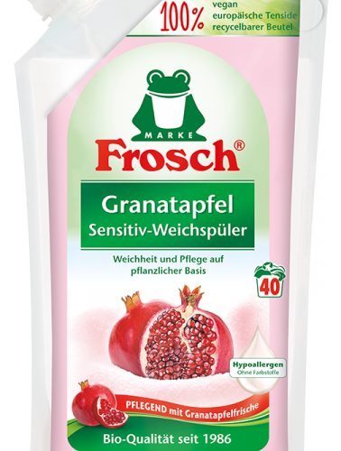 Frosch Granatapfel Sensitive veļas mīkstinātājs  ar granātābolu aromātu x40 1L