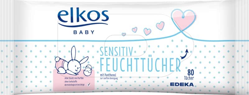 Elkos Sensitive Wipes mitrās salvetes jutīgai ādai x160