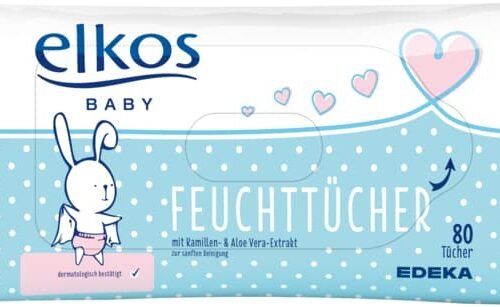 Elkos Baby Kamillen & Aloe Vera mitrās salvetes x160