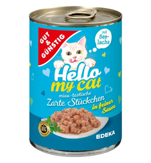 G&G Hello My Cat konservēta barība kaķiem ar mencām 415g