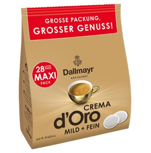 Dallmayr Crema d'Oro Mild & Fein Pads kafijas spilventiņi x28 196g