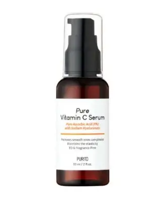 PURITO SEOUL mitrinošs serums sejas ādai ar C vitamīnu un nātrija hialuronātu, bez aromāta 60ml