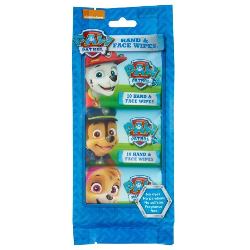 Paw Patrol roku un sejas mitrās salvetes 3x10 gab.