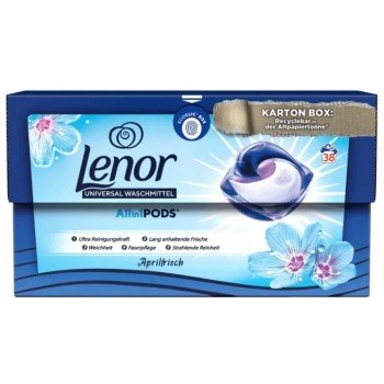 Lenor 3in1 Aprilfrisch kapsulas krāsainas un baltas veļas mazgašanai 38gab