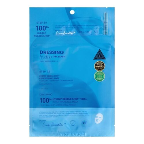 VT COSMETICS HYDROP REEDLE SHOT 100hL 2STEP HYDROGEL MASK, 1 pcs