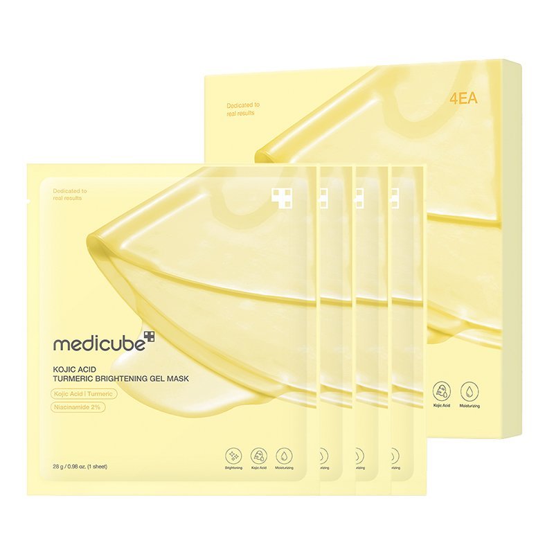 MEDICUBE Kojic Acid Turmeric Brightening y Gel Mask Set, 4 pcs