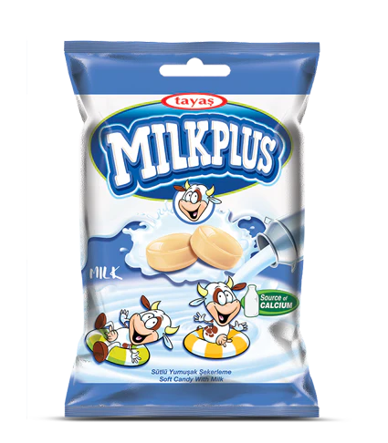 TAYAS MILKPLUS košļājamās konfektes ar piena krēma garšu 170g