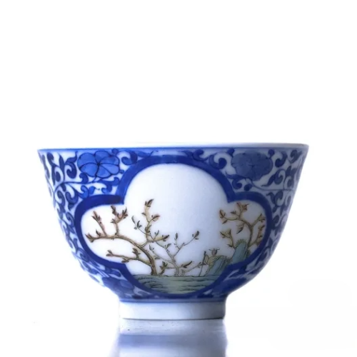 Krūze # 21801, Jingdezhen porcelāns, rokas ota, 110 ml.