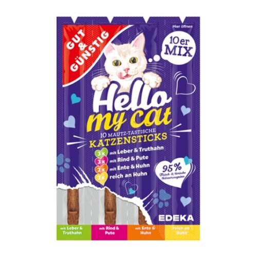 G&G Hello My Cat gardumi kaķiem ar četriem dažādiem garšu veidiem x10 50g