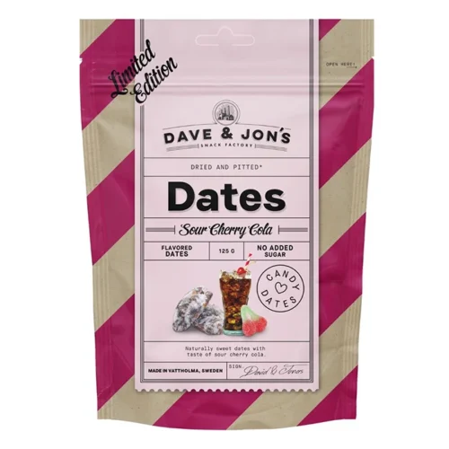 DAVE & JON'S Sour Cherry Cola dateles 125g