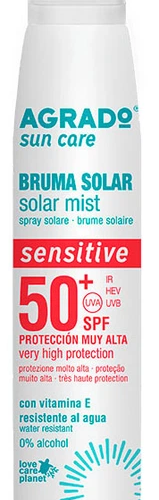 AGRADO Sensitive saules aizsarglīdzeklis - sprejs jutīgai ādai ar SPF50 200ml