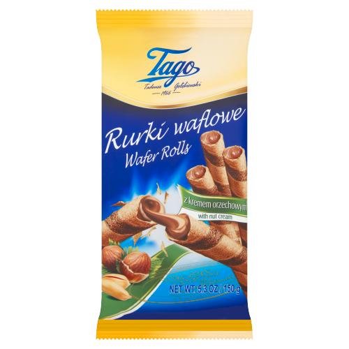 TAGO vafeļu rullīši ar riekstu krēmu 150g