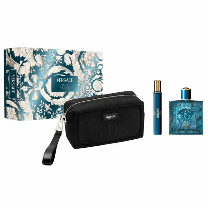 Versace Eros Pour Homme Eau De Toilette Spray 100ml Set 3 Pieces