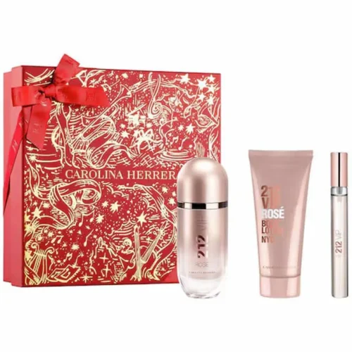 Carolina Herrera 212 Vip Rose Eau De Perfume Spray 80ml Set 3 Pieces