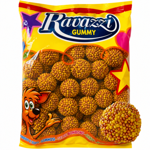 RAVAZZI Gold Caramel želejas konfektes ar karameļu bumbiņām 1000g
