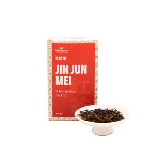 Melnā tēja Golden Eyebrow (Jin Jun Mei), ķīniešu tēja no Fudzjanas provinces (sarkanā tēja), nosaukums 40 grami