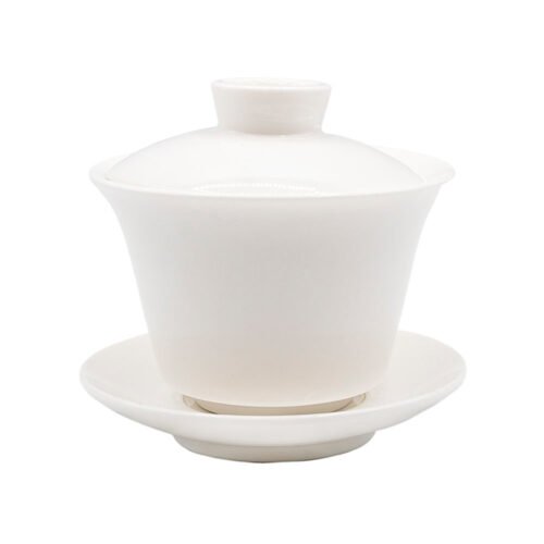 High Dehua porcelāna Gaiwan ar centrālo vāka pogu # 95009 150 ml