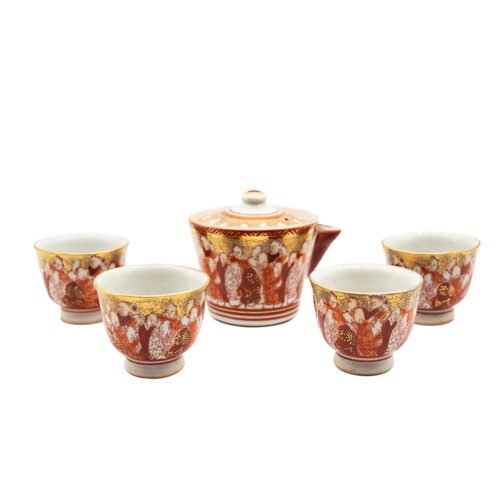 Antīko tējas trauku komplekts # 17399, porcelāns (siboridashi 110 ml, 4 tases 30 ml.)