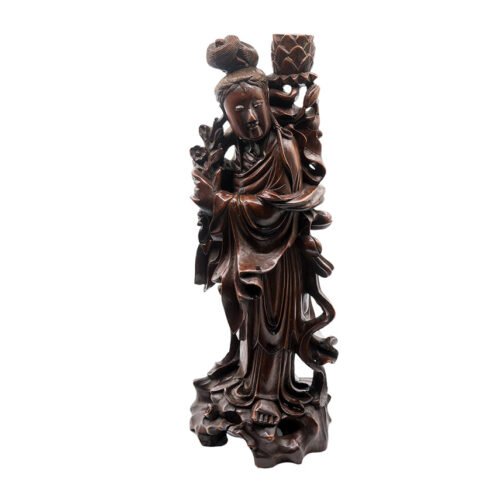 Woodcarved, statuja, Ķīna, vintage