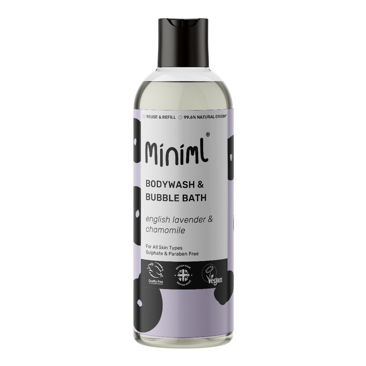 MINIML dušas želeja un vannas putas ar lavandas un kumelīšu aromātu 500ml