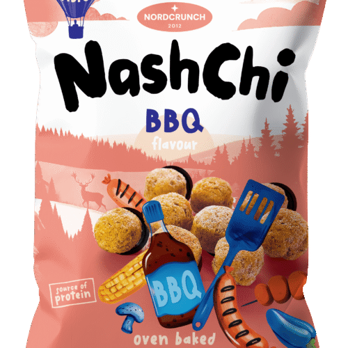 NASHCHI zirņu un auzu čipsi ar BBQ garšu 60g