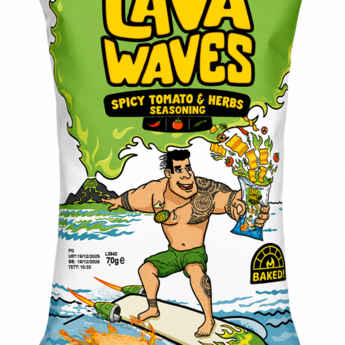 CLAIMONT Lava Wave Spicy Tomato&Herbs kviešu uzkodas 70g