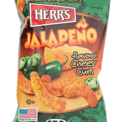 HERR'S Jalapeo Cheese Curls kukurūzas uzkodas 28g