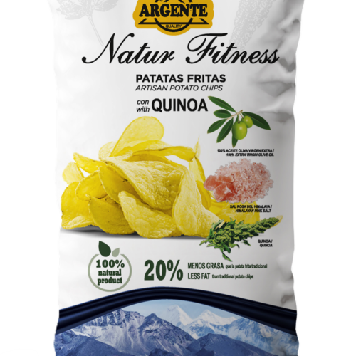 PAPAS ARGENTE Natur Fitness kartupeļu čipsi ar Himalaju sāli un kvinoju 150g