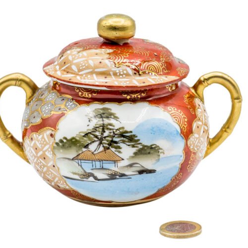 Japāņu vintage porcelāna trauks, ar rokām apgleznots # 93202