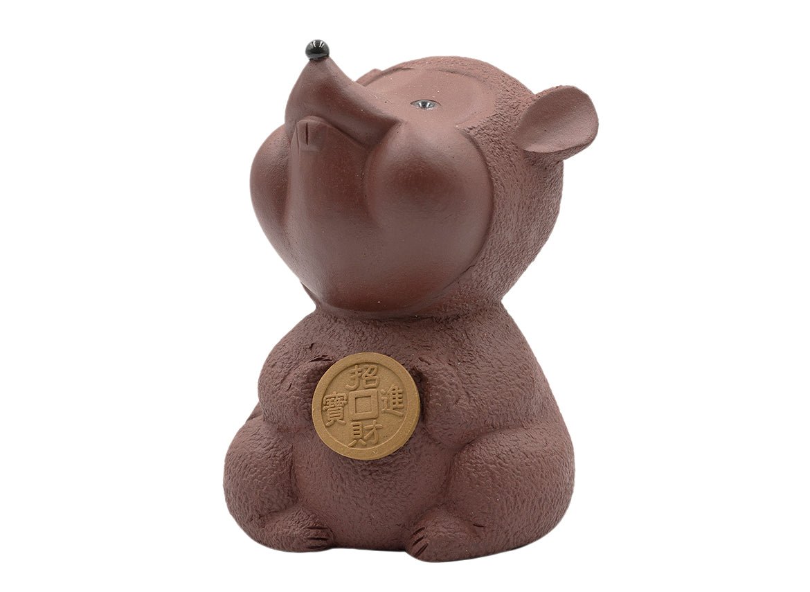 Laimīgā brūnā žurka ar monētu Teapet # 91065