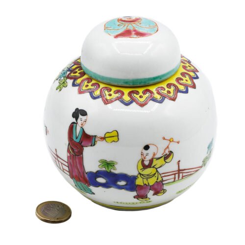 Ķīniešu vintage porcelāna kastīte, ar rokām apgleznota # 93720