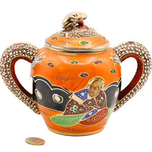 Satsuma japāņu ar rokām apgleznots porcelāna trauks # 93765