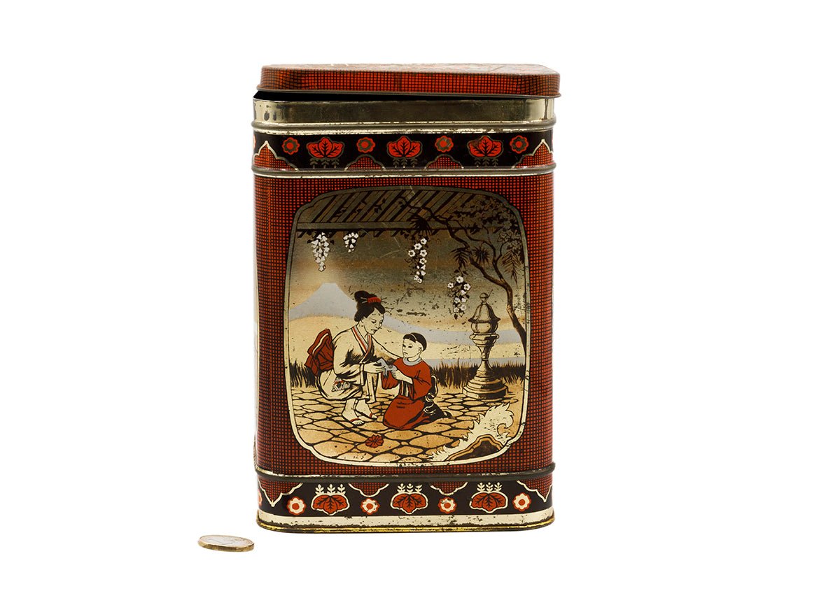 Ķīniešu vintage skārda tējas caddy # 93826