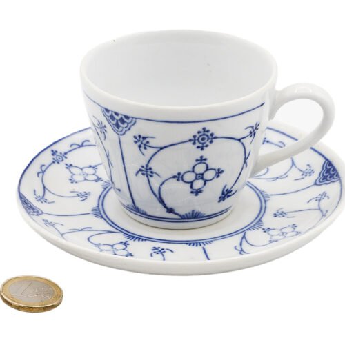 Kahla kobalta porcelāna tējas krūze ar apakštasīti # 93843