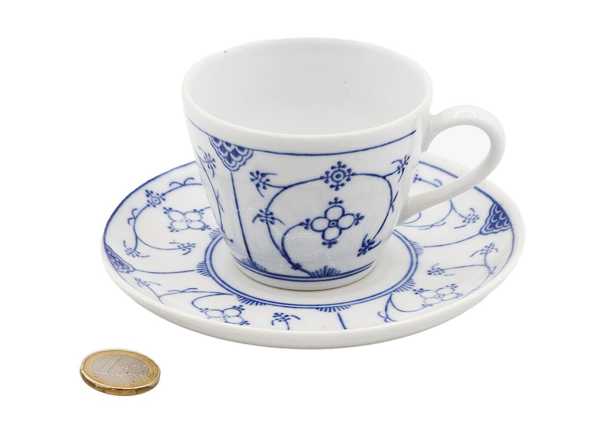 Kahla kobalta porcelāna tējas krūze ar apakštasīti # 93843