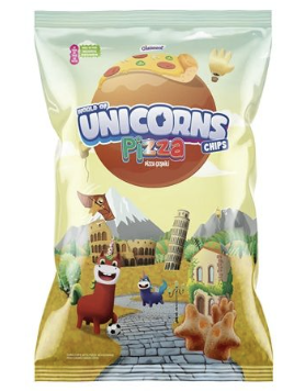 WORLD OF UNICORNS Pizza kukurūzas uzkodas 70g