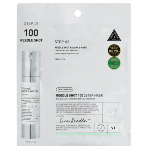 VT COSMETICS Mild Reedle Shot 100 2 Step maska sejas ādai ar mikroadatām 1,5g; 25g