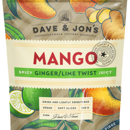 DAVE & JON'S Mango Ginger Lime twist, žāvēti 100g
