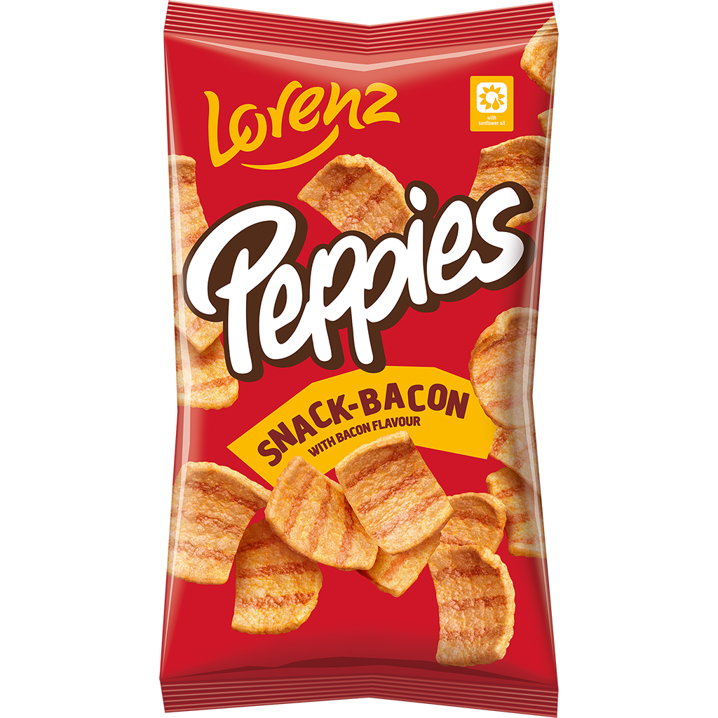 LORENZ PEPPIES kviešu uzkoda ar bekona garšu 75g