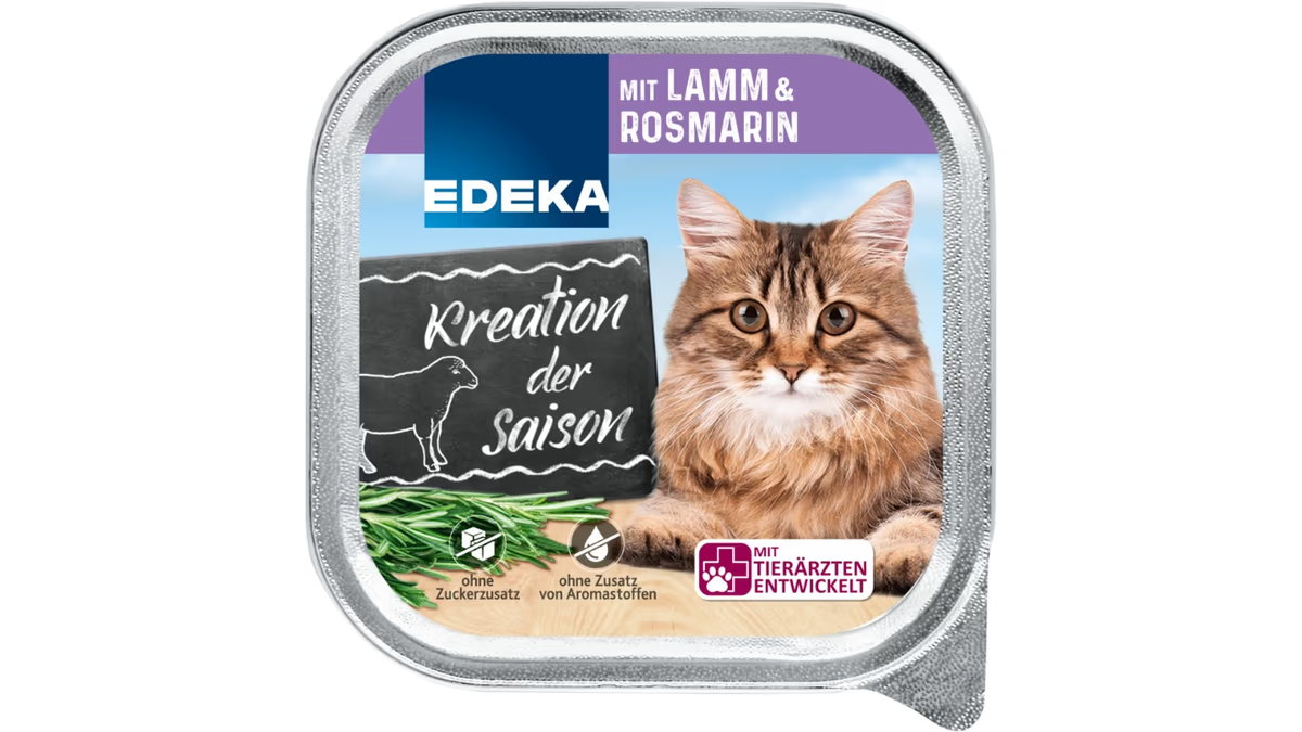 Edeka pastēte kaķiem ar jēru un rozmarīnu 100g