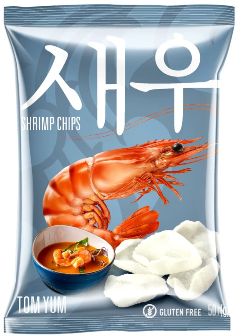 SHRIPS garneļu uzkodas ar TomYum garšu 50g