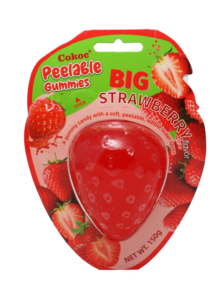 COKOC Peeling Gummy Big Strawberry želejas konfekte 150g