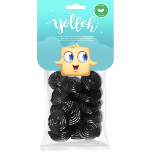 YOLLOH Black Rolls lakricas želejas konfektes 120g