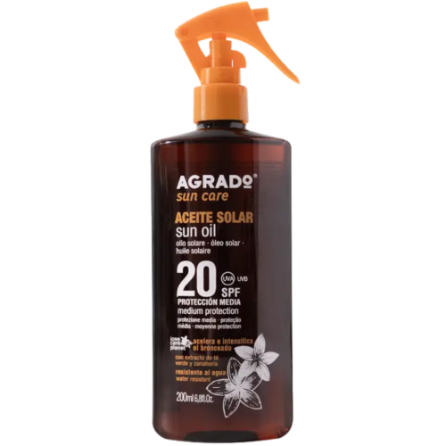 AGRADO Sun Oil sauļošanās eļļa - sprejs ar SPF20 200ml