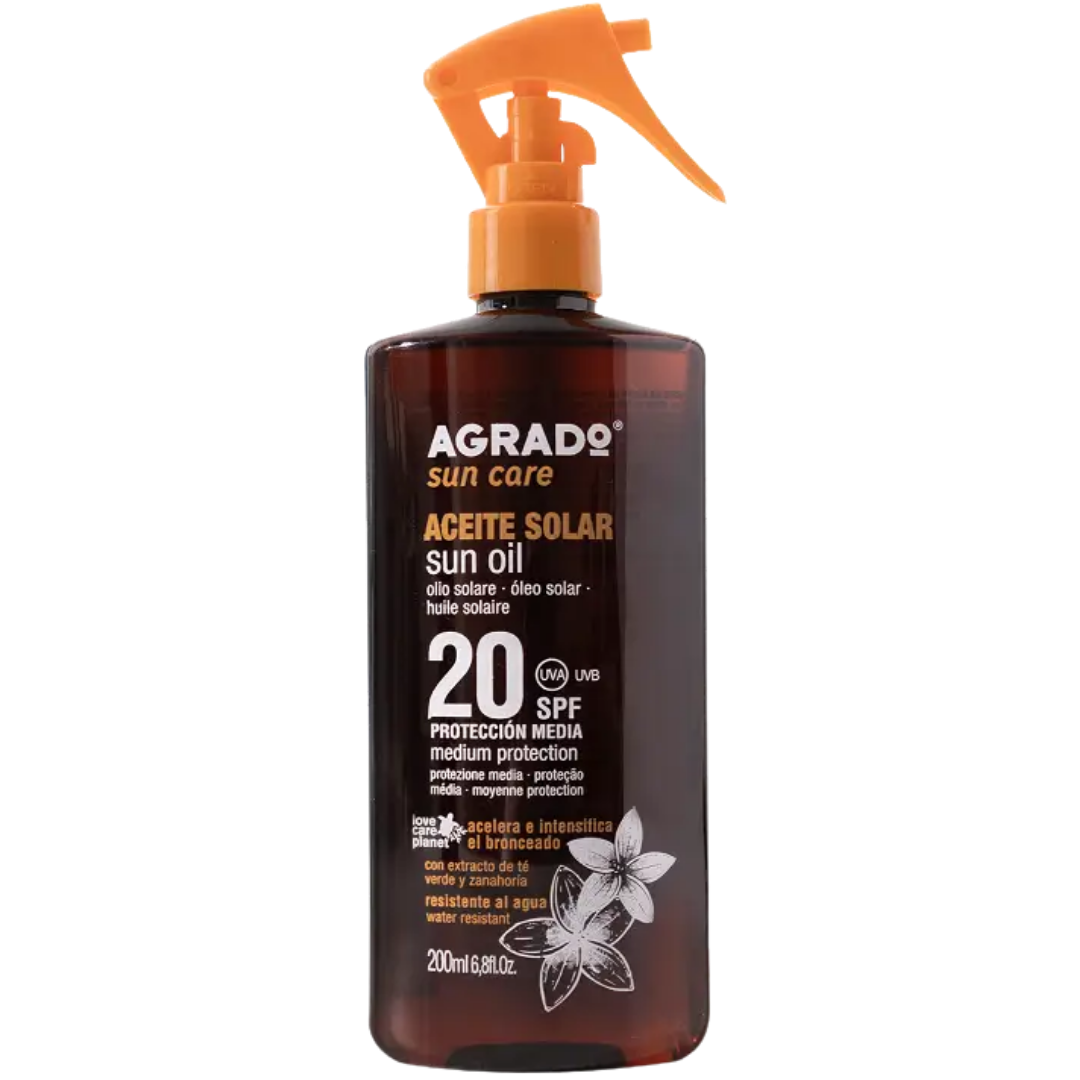 AGRADO Sun Oil sauļošanās eļļa - sprejs ar SPF20 200ml
